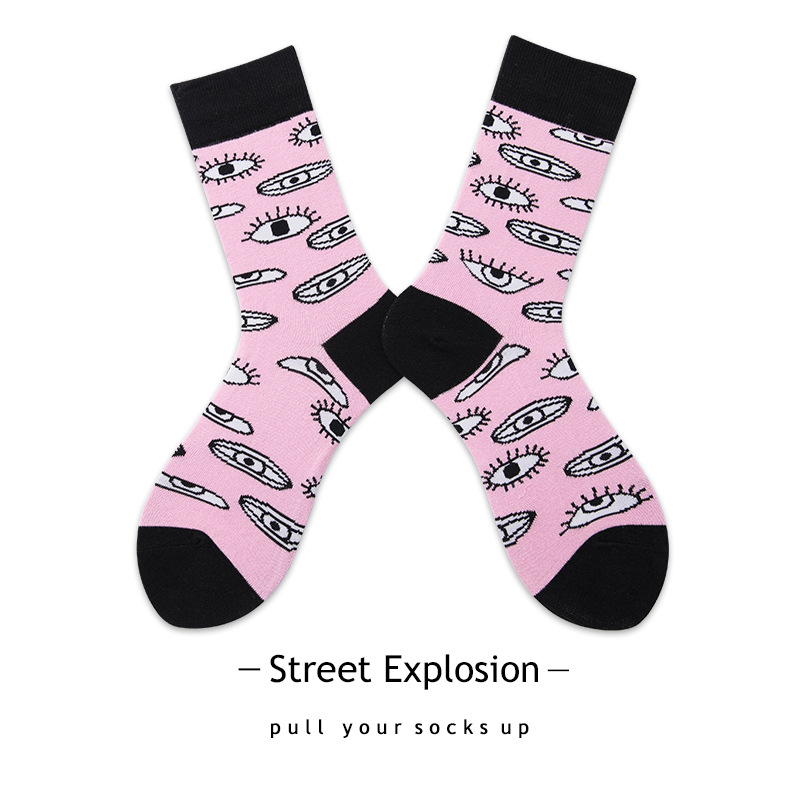 Tide Brand Personality Neutral Eyes, Nose A Couple Of Socks AB Socks Wholesale Fashion College Style Cotton Men